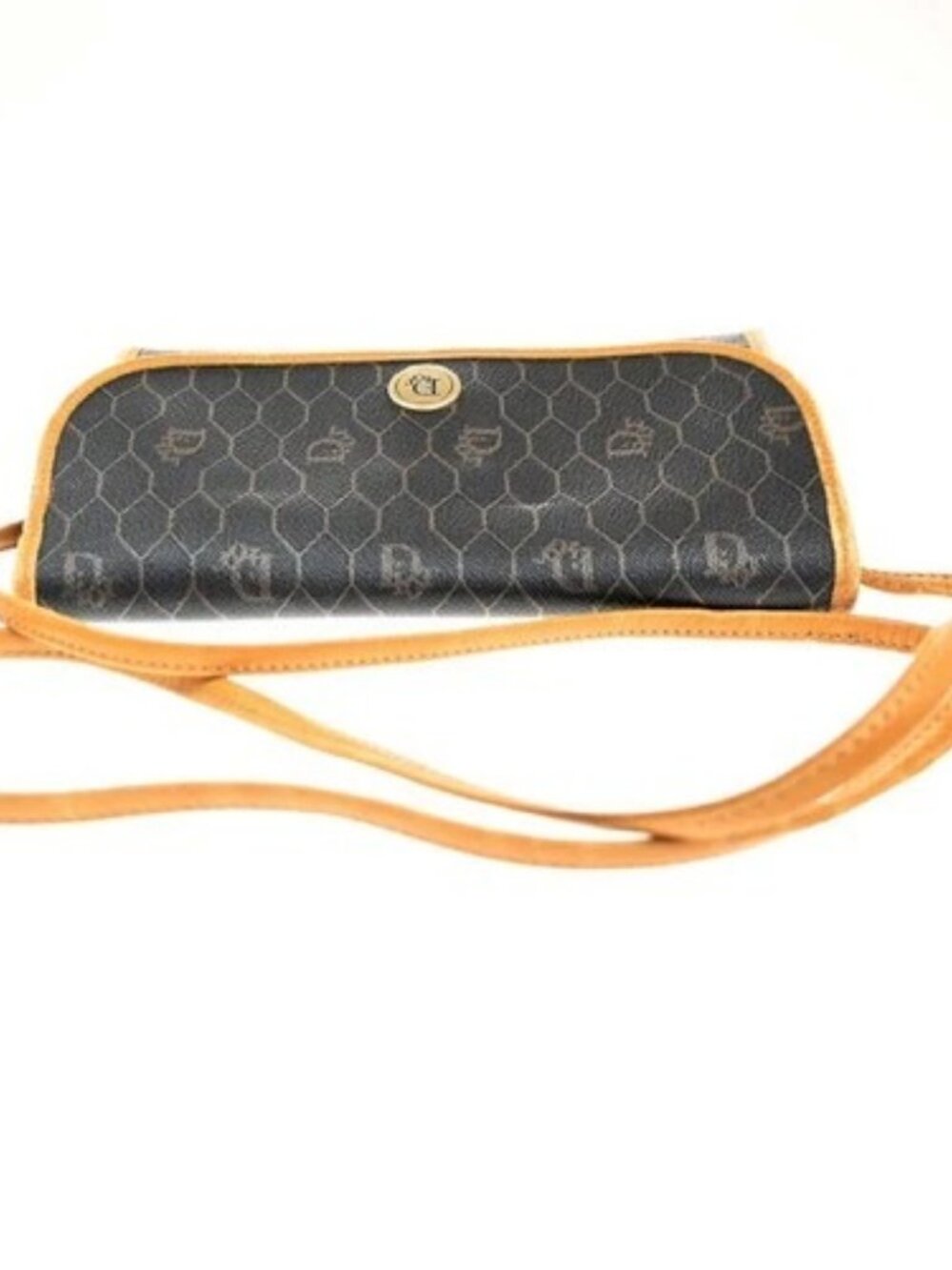 CHRISTIAN DIOR Logo Honeycomb Mini Shoulder Bag PVC Leather BLack GHW 61CA697 - Picture 5 of 15